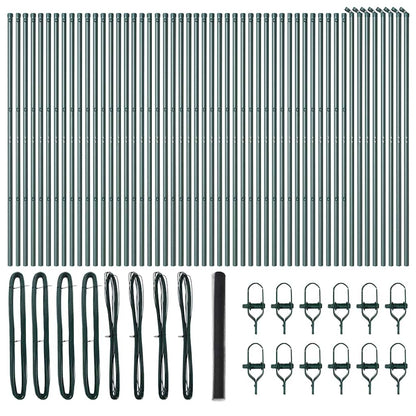 Afrasteringspaal Grijs 100 x 1,6 m (50 mm mazen) Staal en PVC