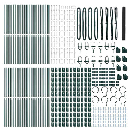 Afrasteringspaal Grijs 100 x 1,6 m (50 mm mazen) Staal en PVC