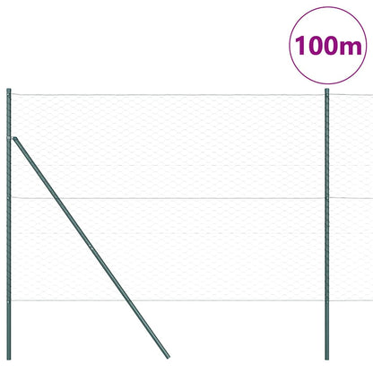 Afrasteringspaal Grijs 100 x 1,6 m (50 mm mazen) Staal en PVC
