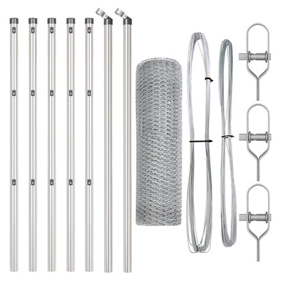 Afrasteringspaal Zilver 10 x 0,5 m (25 mm gaas) Staal