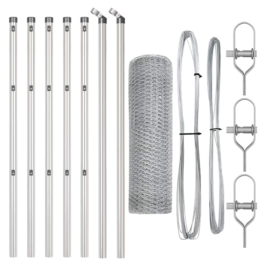 Afrasteringspaal Zilver 10 x 0,5 m (25 mm gaas) Staal