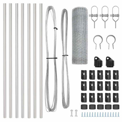 Afrasteringspaal Zilver 10 x 0,5 m (25 mm gaas) Staal