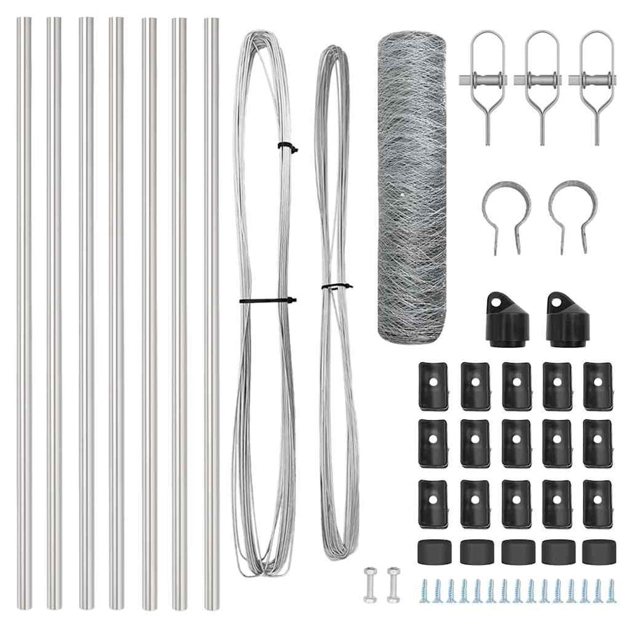 Afrasteringspaal Zilver 10 x 0,5 m (50 mm gaas) Staal