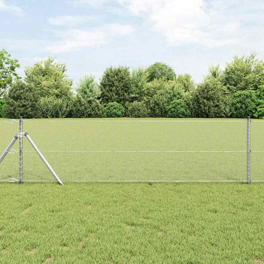 Afrasteringspaal Zilver 10 x 0,6 m (13 mm gaas) Staal