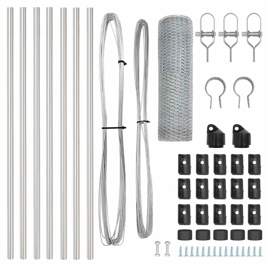 Afrasteringspaal Zilver 10 x 0,6 m (25 mm gaas) Staal