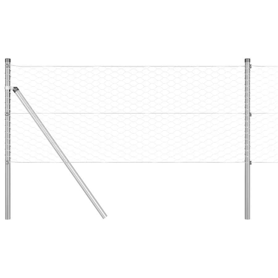 Afrasteringspaal Zilver 10 x 0,6 m (36 mm gaas) Staal