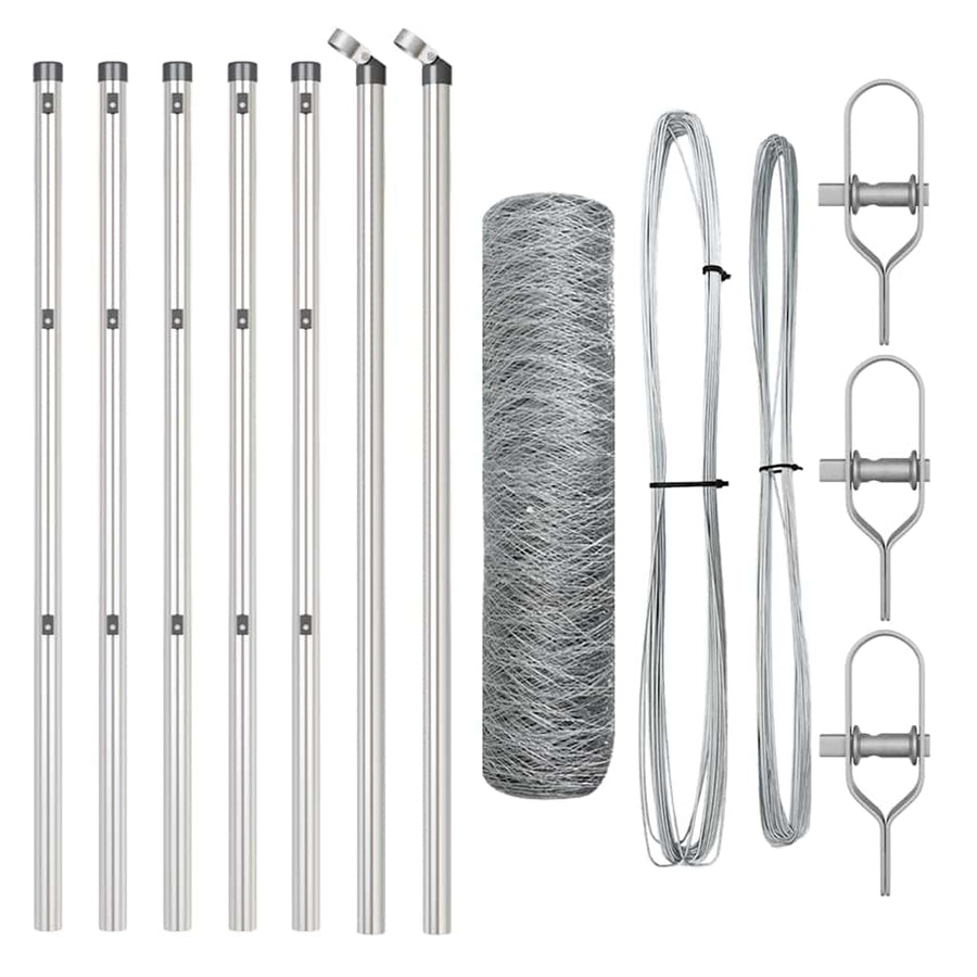 Afrasteringspaal Zilver 10 x 0,6 m (36 mm gaas) Staal