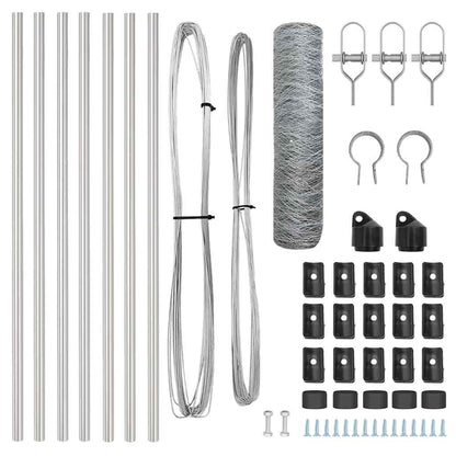 Afrasteringspaal Zilver 10 x 0,6 m (50 mm gaas) Staal