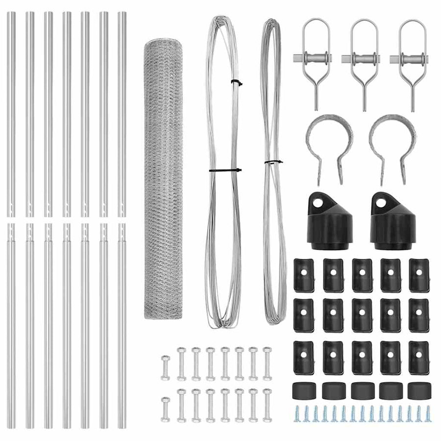 Afrasteringspaal Zilver 10 x 1,2 m (13 mm gaas) Staal
