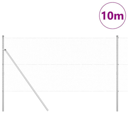 Afrasteringspaal Zilver 10 x 1,2 m (25 mm gaas) Staal
