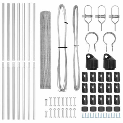 Afrasteringspaal Zilver 10 x 1,4 m (13 mm gaas) Staal