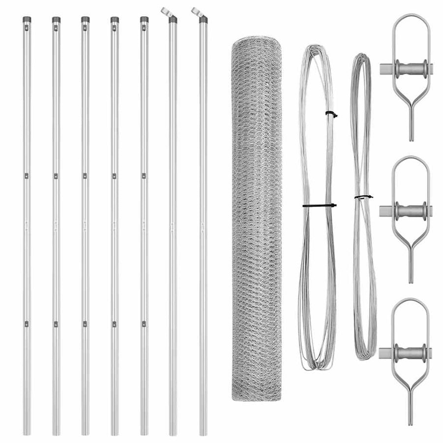 Afrasteringspaal Zilver 10 x 1,4 m (25 mm gaas) Staal