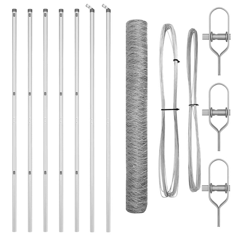 Afrasteringspaal Zilver 10 x 1,4 m (50 mm gaas) Staal
