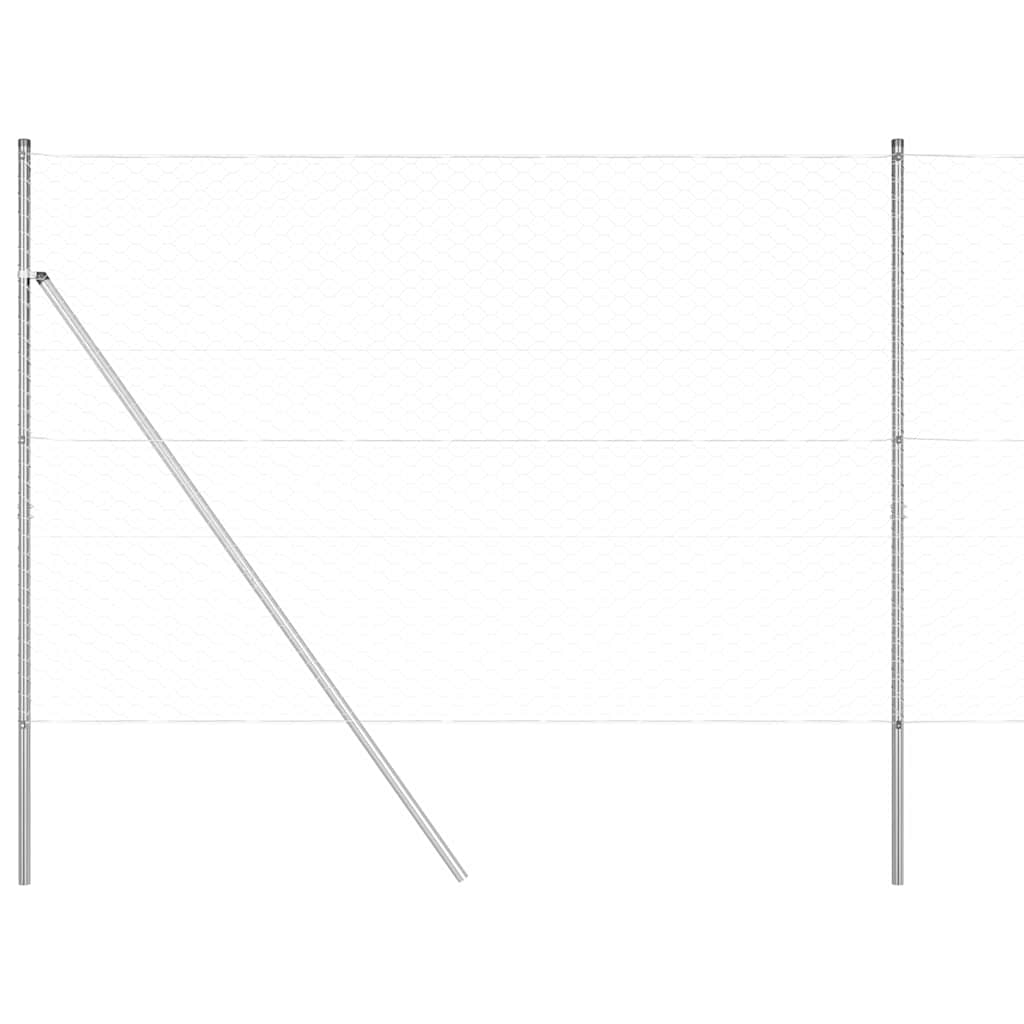 Afrasteringspaal Zilver 10 x 1,5 m (50 mm gaas) Staal