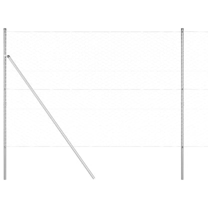 Afrasteringspaal Zilver 10 x 1,5 m (50 mm gaas) Staal
