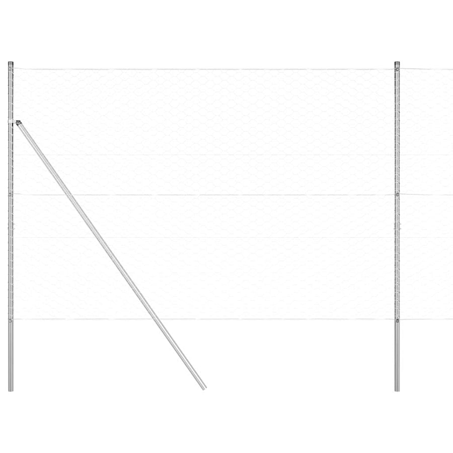 Afrasteringspaal Zilver 10 x 1,5 m (50 mm gaas) Staal