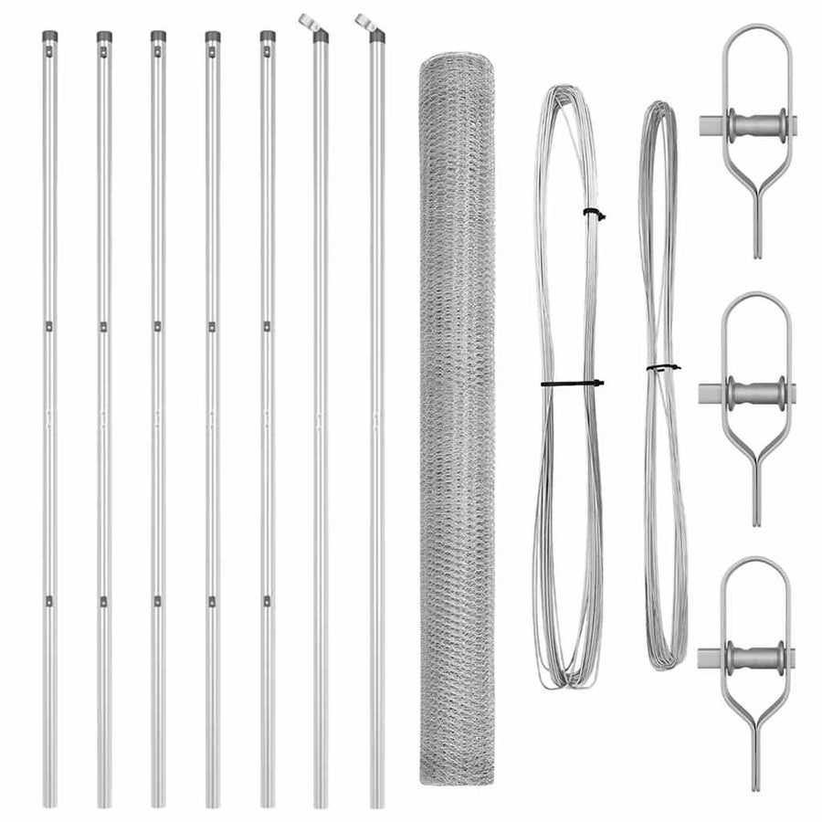 Afrasteringspaal Zilver 10 x 1,6 m (13 mm gaas) Staal