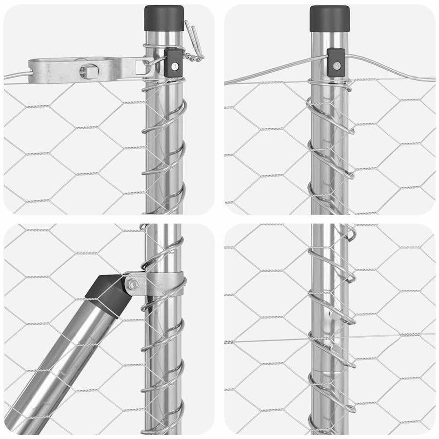 Afrasteringspaal Zilver 10 x 1,6 m (36 mm gaas) Staal