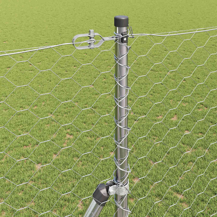 Afrasteringspaal Zilver 10 x 1,6 m (50 mm gaas) Staal