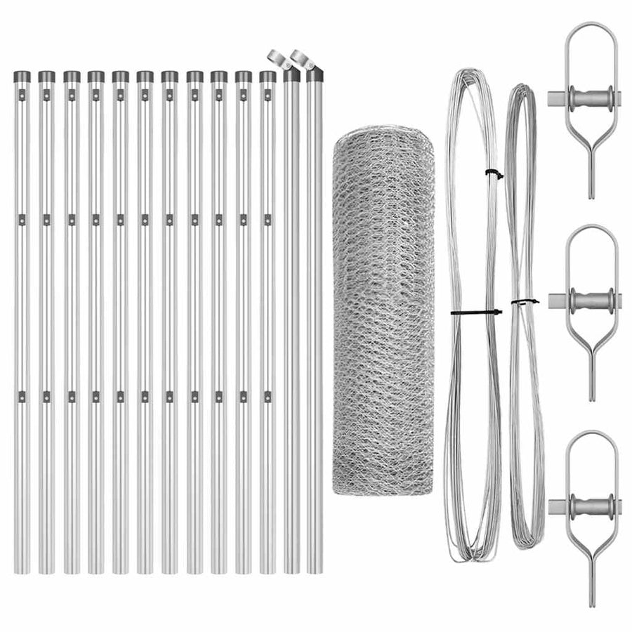 Afrasteringspaal Zilver 25 x 0,4 m (25 mm gaas) Staal