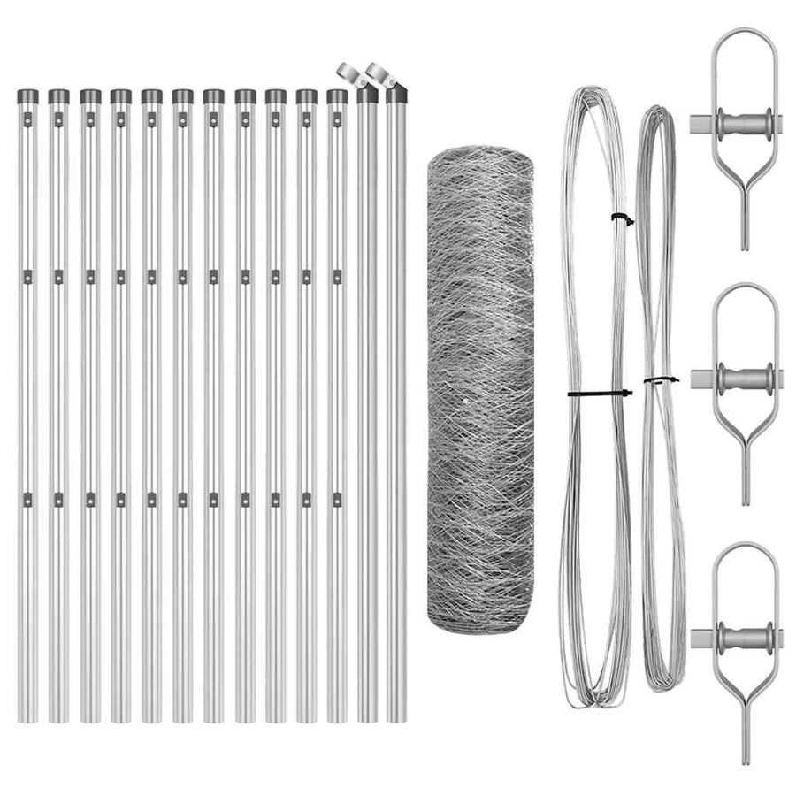 Afrasteringspaal Zilver 25 x 0,4 m (50 mm gaas) Staal