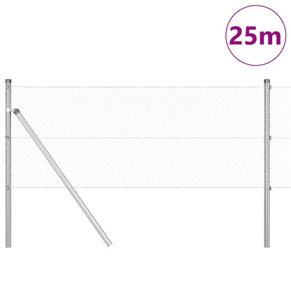 Afrasteringspaal Zilver 25 x 0,6 m (13 mm gaas) Staal