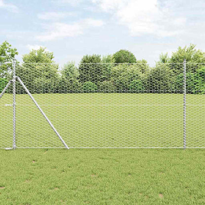 Afrasteringspaal Zilver 25 x 1,2 m (36 mm gaas) Staal