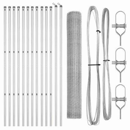 Afrasteringspaal Zilver 25 x 1,4 m (13 mm gaas) Staal