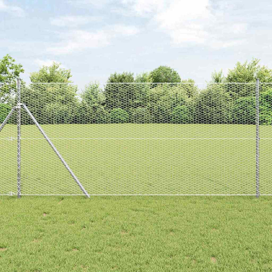 Afrasteringspaal Zilver 25 x 1,4 m (25 mm gaas) Staal