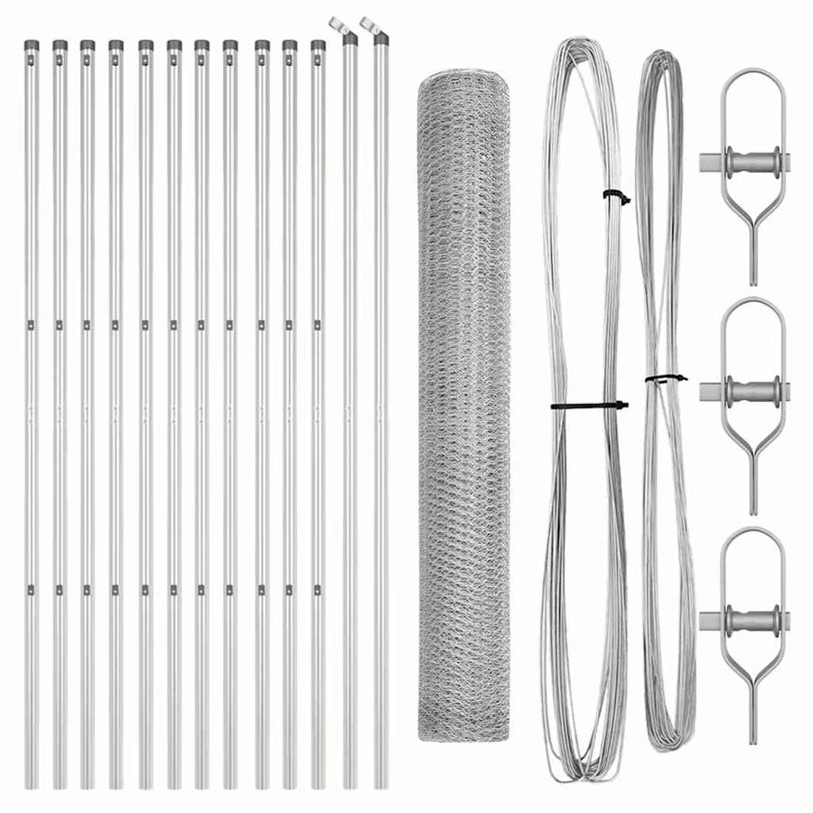 Afrasteringspaal Zilver 25 x 1,4 m (25 mm gaas) Staal