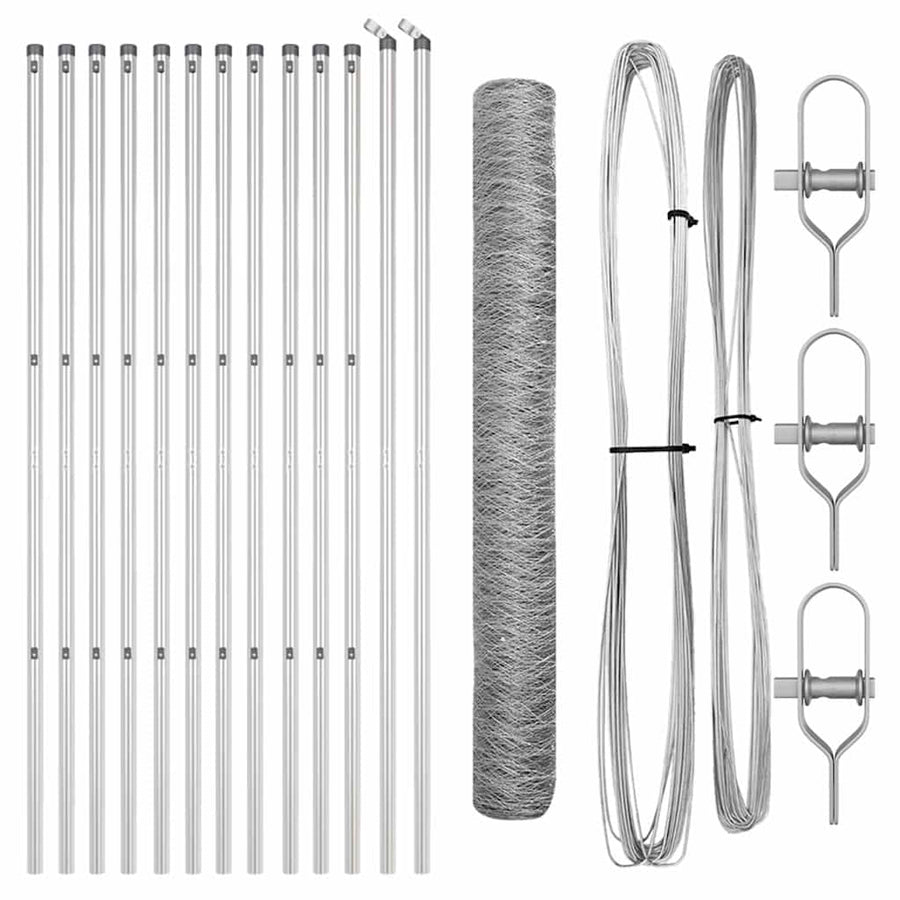Afrasteringspaal Zilver 25 x 1,4 m (50 mm gaas) Staal