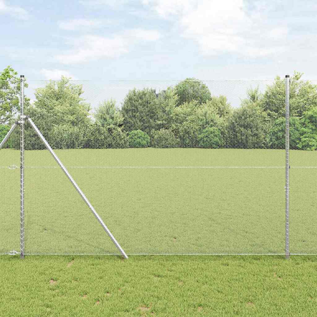 Afrasteringspaal Zilver 25 x 1,5 m (13 mm gaas) Staal