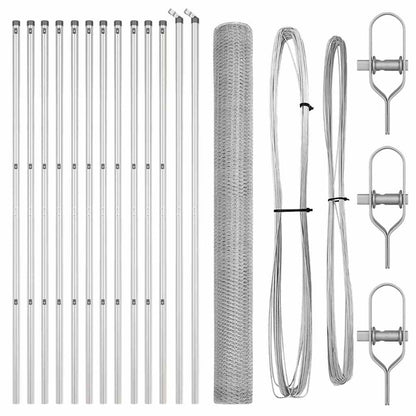 Afrasteringspaal Zilver 25 x 1,5 m (13 mm gaas) Staal