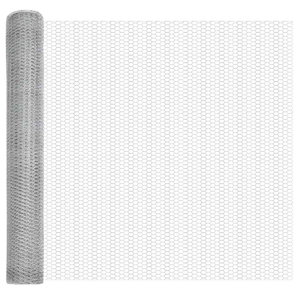 Afrasteringspaal Zilver 25 x 1,5 m (13 mm gaas) Staal