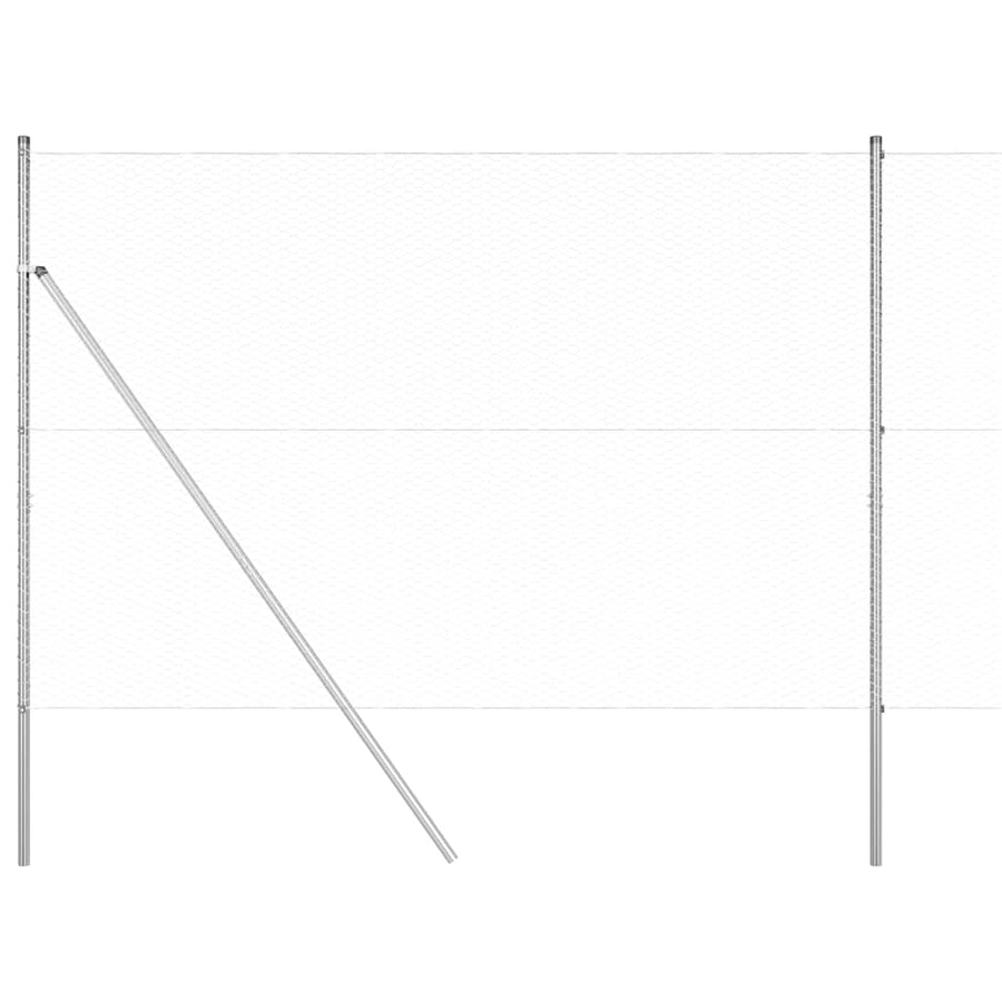 Afrasteringspaal Zilver 25 x 1,5 m (25 mm gaas) Staal