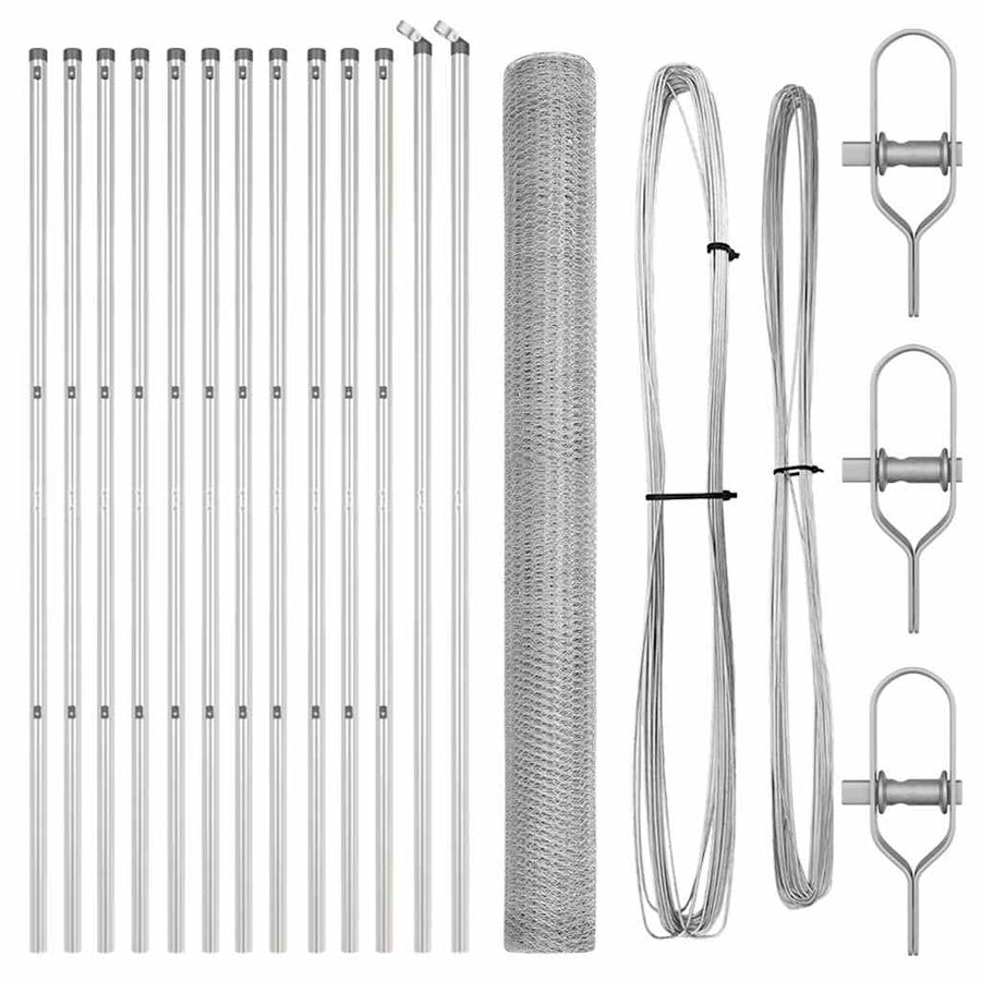 Afrasteringspaal Zilver 25 x 1,5 m (25 mm gaas) Staal
