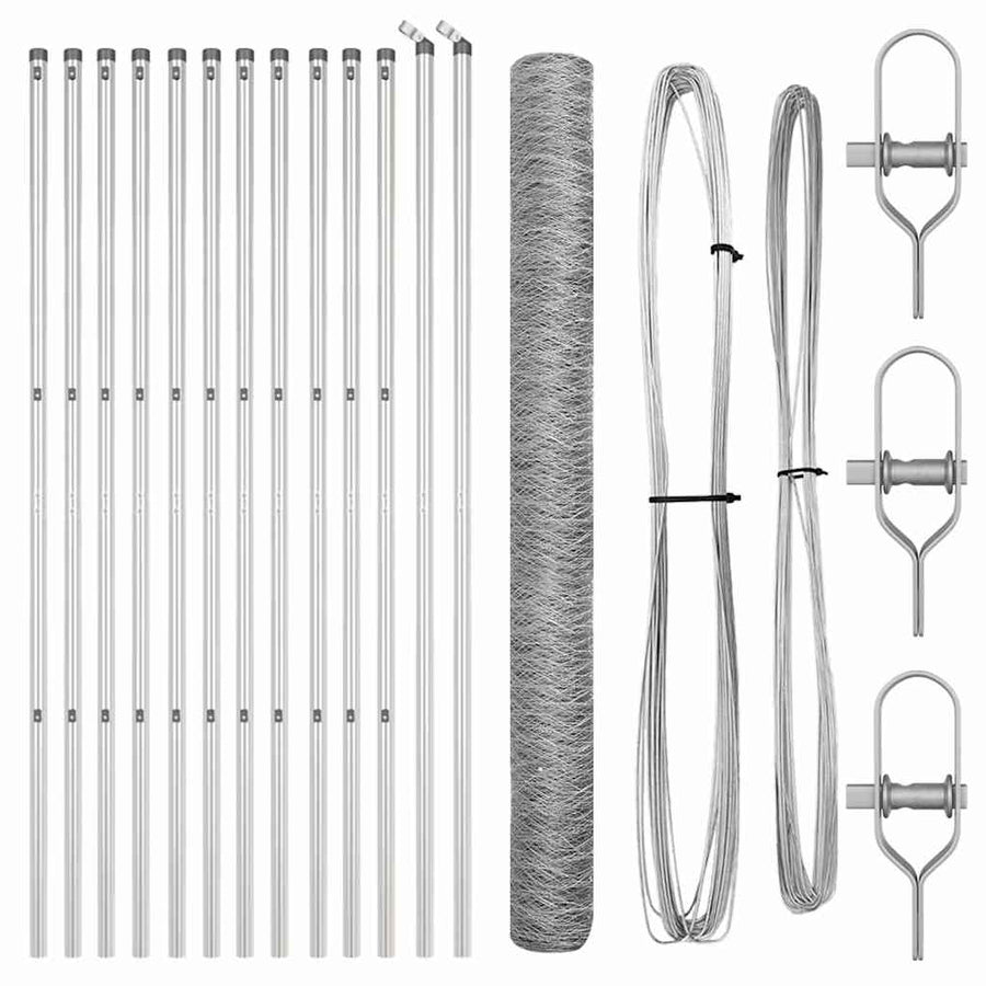 Afrasteringspaal Zilver 25 x 1,6 m (36 mm gaas) Staal