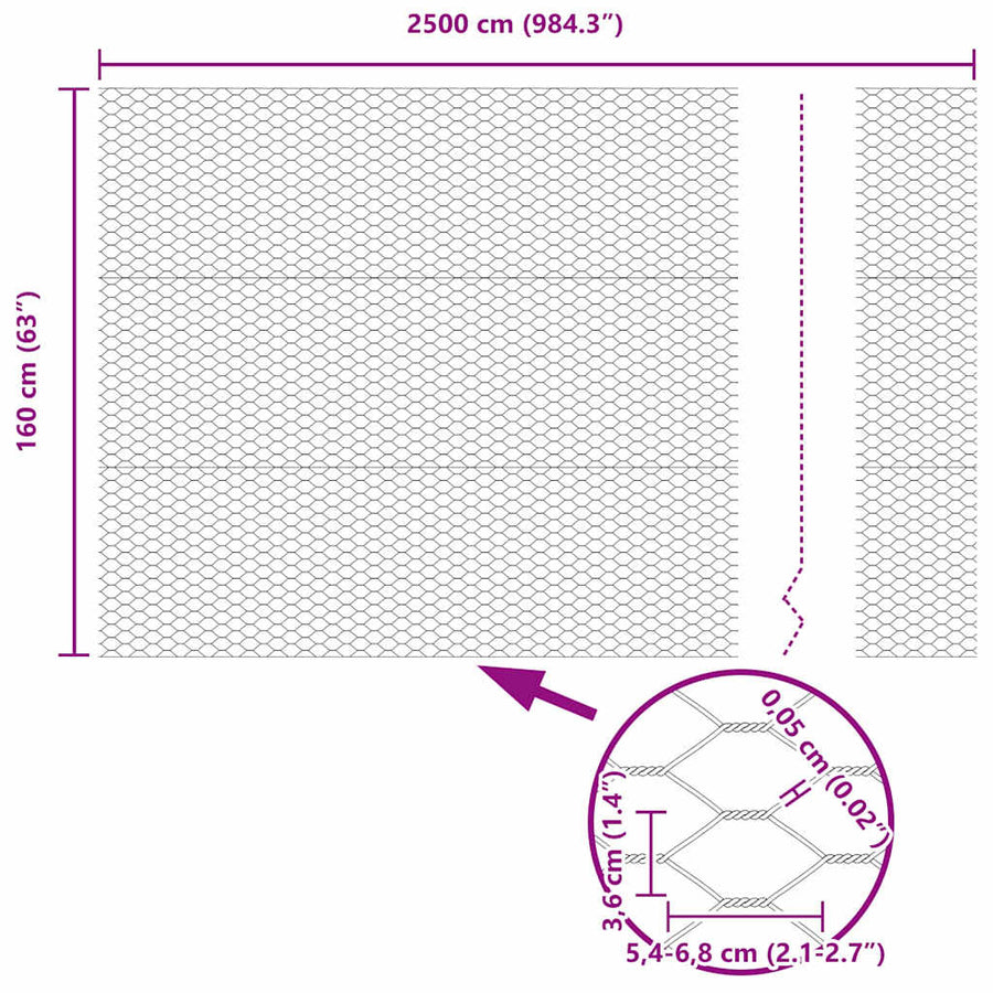 Afrasteringspaal Zilver 25 x 1,6 m (36 mm gaas) Staal