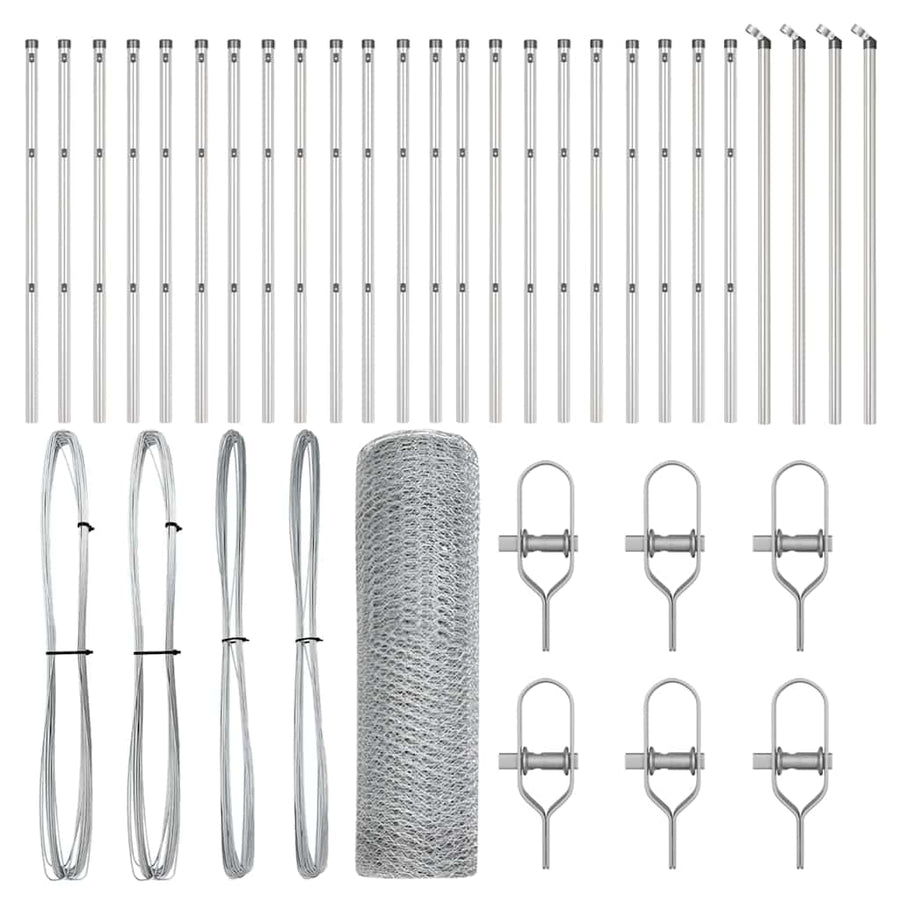 Afrasteringspaal Zilver 50 x 0,4 m (13 mm gaas) Staal