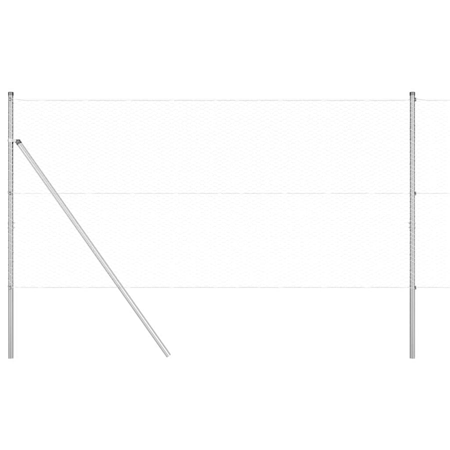 Afrasteringspaal Zilver 50 x 1 m (25 mm gaas) Staal