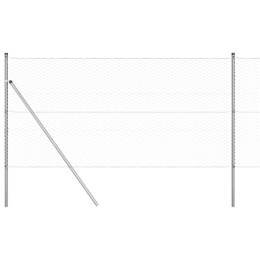 Afrasteringspaal Zilver 50 x 1 m (36 mm gaas) Staal