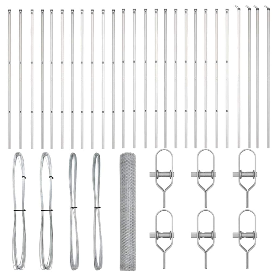Afrasteringspaal Zilver 50 x 1,2 m (13 mm gaas) Staal