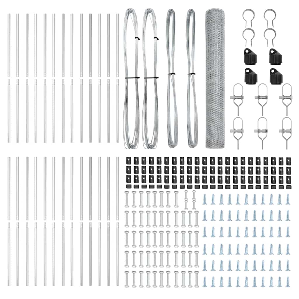 Afrasteringspaal Zilver 50 x 1,2 m (13 mm gaas) Staal