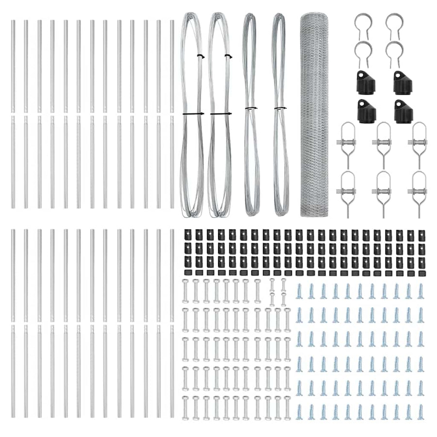 Afrasteringspaal Zilver 50 x 1,2 m (13 mm gaas) Staal