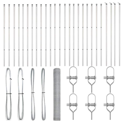Afrasteringspaal Zilver 50 x 1,2 m (25 mm gaas) Staal