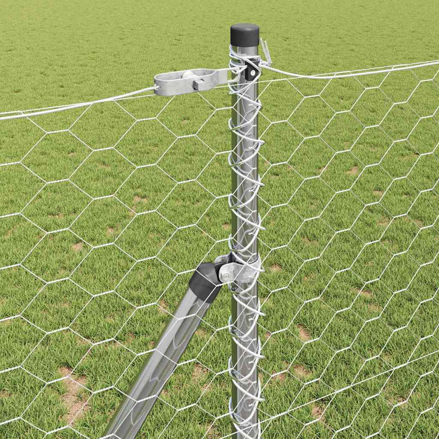 Afrasteringspaal Zilver 50 x 1,2 m (50 mm gaas) Staal