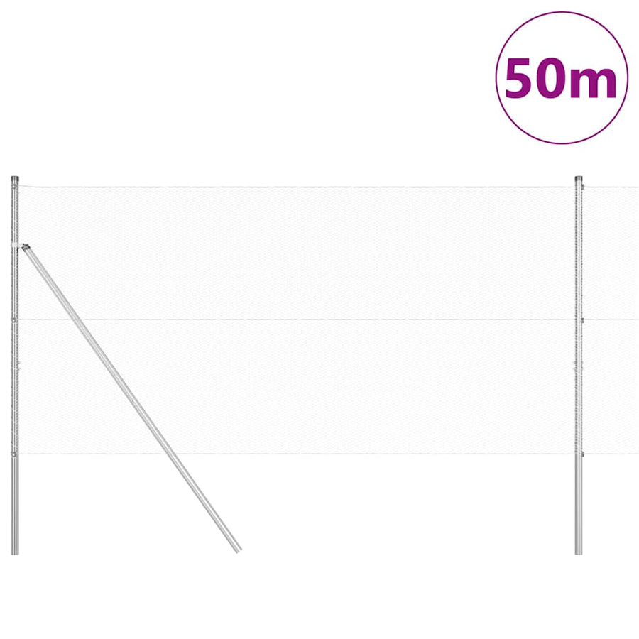 Afrasteringspaal Zilver 50 x 1,4 m (13 mm gaas) Staal
