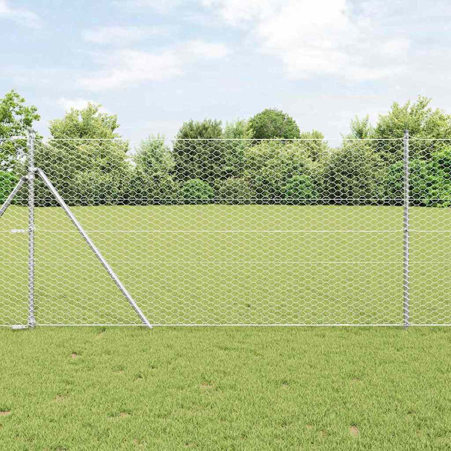Afrasteringspaal Zilver 50 x 1,4 m (36 mm gaas) Staal