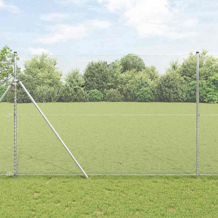 Afrasteringspaal Zilver 50 x 1,5 m (13 mm gaas) Staal