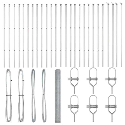 Afrasteringspaal Zilver 50 x 1,5 m (13 mm gaas) Staal